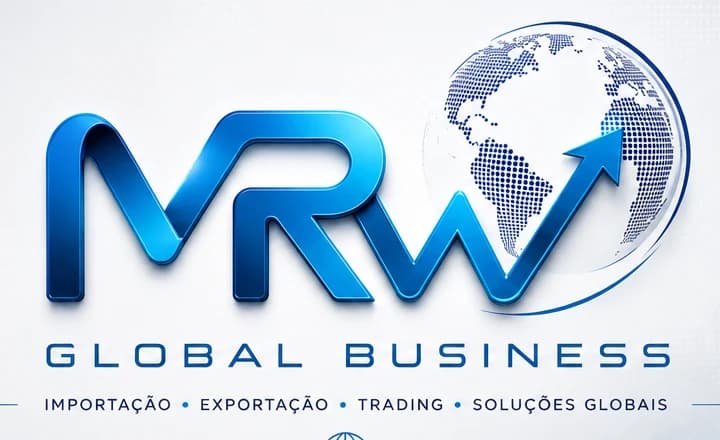 Logomarca MRW Global Business, com importação, exportação, trading e soluções globais